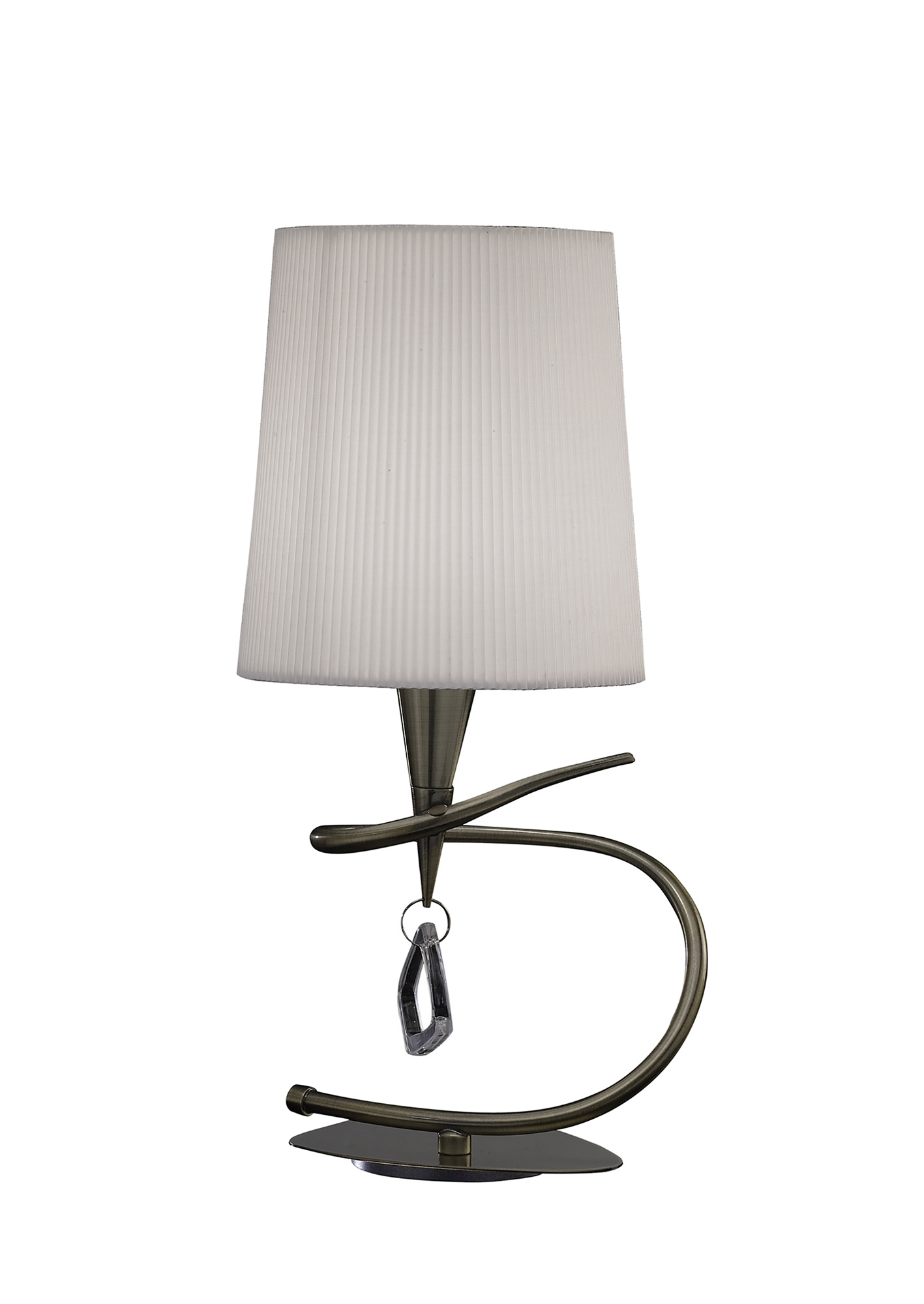 Mara Antique Brass-Ivory White Table Lamps Mantra Shaded Table Lamps